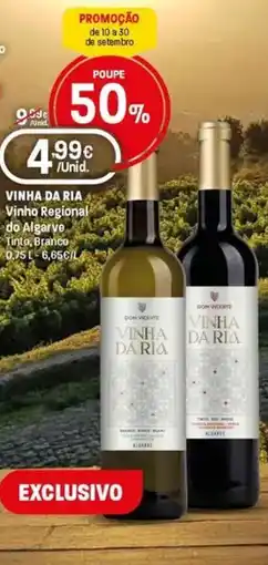 Intermarché Vinha da ria vinho regional do algarve tinto, branco promoção