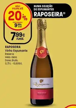 Intermarché Raposeira Vinho Espumante Reserva Meio-Seco Doce, Bruto promoção