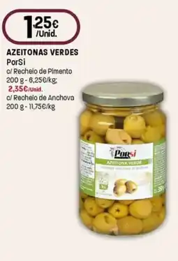 Intermarché Azeitonas verdes porsi C/ Recheio de Pimento promoção