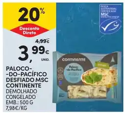 Continente paloco-do-pacífico desfiado msc continente promoção