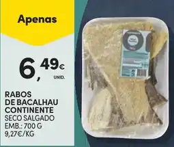 Continente Rabos de bacalhau continente seco salgado promoção