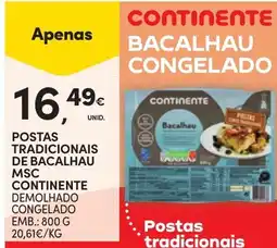 Continente Postas tradicionais de bacalhau msc continente promoção