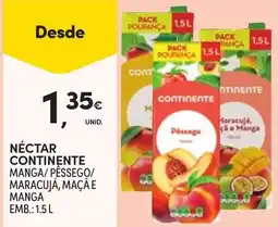 Continente Néctar continente manga/pêssego/maracujá, maçã e manga promoção