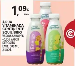 Continente Água vitaminada contigente equilíbrio promoção
