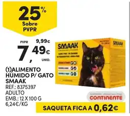 Continente alimento humido p/ gato smaak promoção
