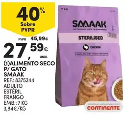 Continente alimento seco p/ gato smaak promoção
