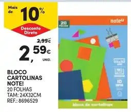 Continente bloco cartolinas note! promoção