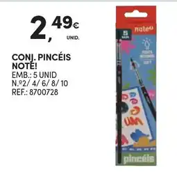 Continente Conj. pincéis noté! promoção