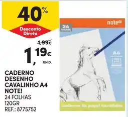 Continente caderno de papel cavalinho promoção