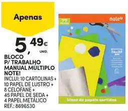 Continente Bloco p/ trabalho manual múltiplo note! promoção
