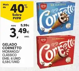 Continente Gelado Cornetto Morango/Clássico promoção