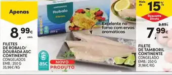 Continente filetes de robalo/ dourada asc continente promoção