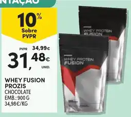 Continente Whey fusion prozis chocolate promoção