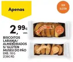 Continente Biscoitos laranja/almendrados s/ gluten museu do pão promoção