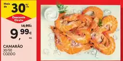 Continente Camarão 30/50 cozido promoção