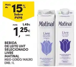 Continente bebida de leite uht selecionado livre matinal promoção