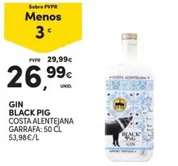 Continente gin black pig costa alentejana promoção