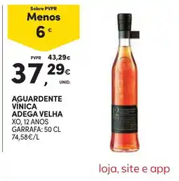 Continente Aguardente Vinica Adega Velha promoção