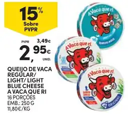 Continente Queijo de vaca regular/light/light blue cheese a vaca que ri promoção