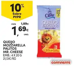Continente Queijo mozzarella palitos mr. cheese promoção