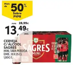 Continente Cerveja c/ álcool sagres mini promoção