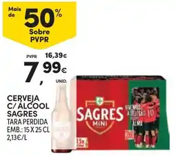 Continente Cerveja c/ alcool sagres promoção