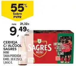 Continente Cerveja c/ álcool sagres mini promoção
