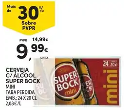 Continente Cerveja c/ alcool super bock mini promoção