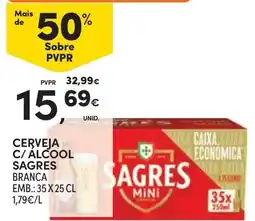 Continente Cerveja c/ alcool sagres branca promoção