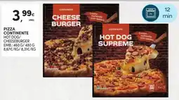 Continente Pizza continente hot dog/cheeseburger promoção