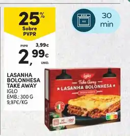 Continente Lasanha bolonhesa iglo take away promoção