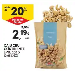 Continente Caju cru continente promoção