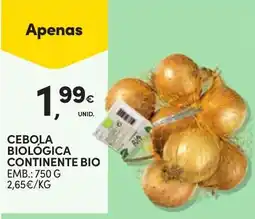 Continente Cebola biológica continente bio promoção