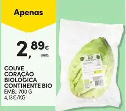 Continente couve coração biológica continente bio promoção