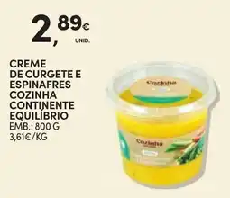 Continente Creme de curgete e espinafres cozinha continente equilíbrio promoção
