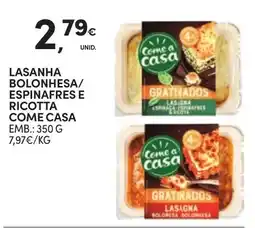 Continente Lasanha bolonhesa/espinafres e ricotta come casa promoção