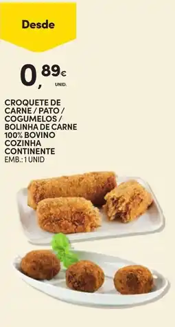 Continente Croquete de carne / pato / cogumelos / bolinha de carne 100% bovino cozinha continente promoção