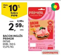 Continente Bacon inglês primor fatias promoção