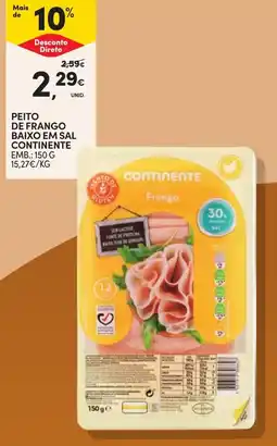 Continente Peito de frango baixo em sal continente promoção