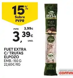 Continente Fuet extra c/ trufas elpozo promoção