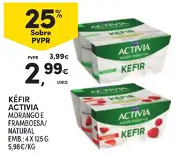 Continente Kéfir activia morango e framboesa/ natural promoção