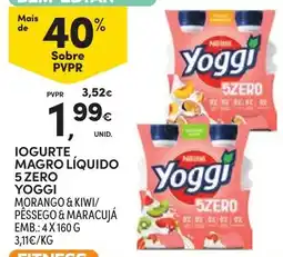 Continente Iogurte líquido yoggi 5 zero promoção