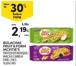 Continente Bolachas fruit & form mcvitie's promoção
