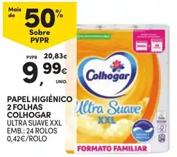 Continente papel higiênico 2 folhas colhogar ultra suave xxl promoção