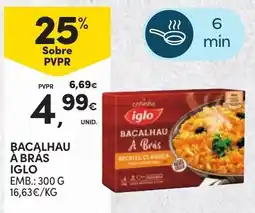 Continente Bacalhau a brás iglo promoção