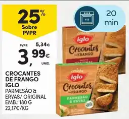 Continente Crocantes de frango iglo parmesão & ervas/ original promoção