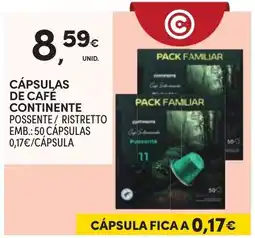 Continente Cápsulas de café continente possente / ristretto promoção