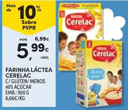 Continente Farinha láctea cerelac c/ gluten/ menos 40% açúcar promoção