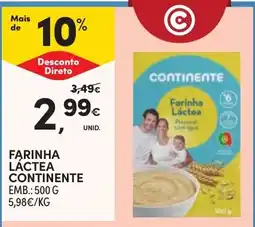 Continente Farinha Láctea Continente promoção