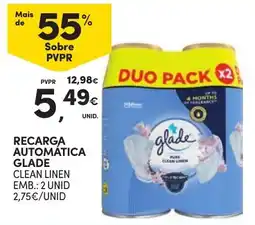Continente recarga automática glade clean linen promoção